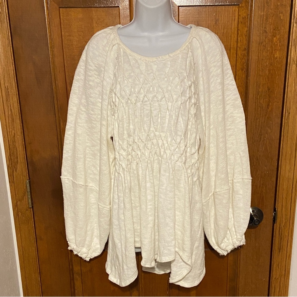 Free People Snowbell Babydoll Cottagecore Coquette Smocked Top Size XS / S - Picture 3 of 12
